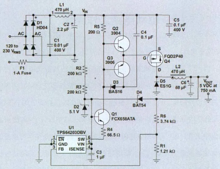 AC/DC降壓轉換器電路